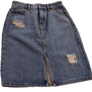 Roxy Women's Distressed Denim Skirt Size Small